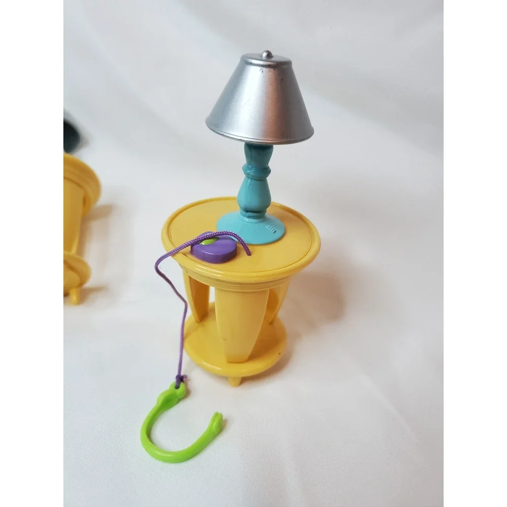 Fisher Price Loving Family Dollhouse Nursery Table‎ Lamp Chair Red Upholstered